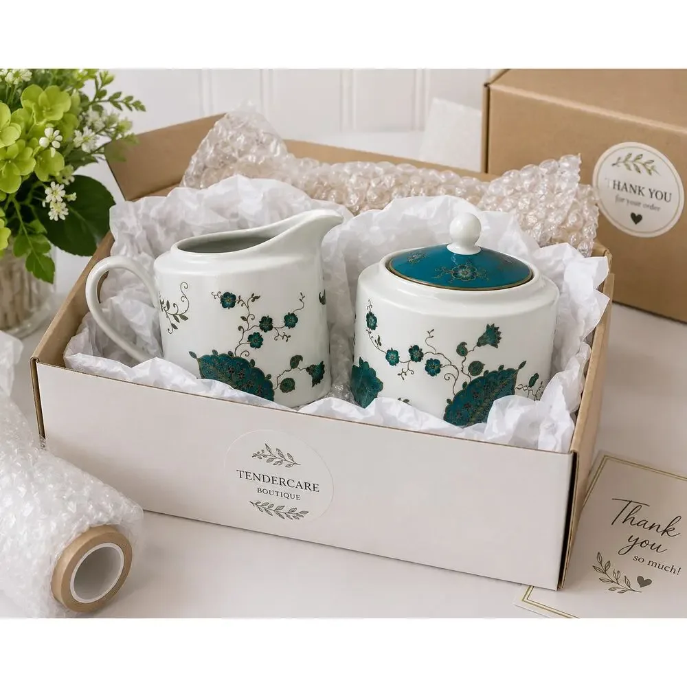222 Fifth Eliza Teal Creamer & Sugar Bowl Set